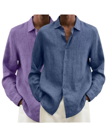 Get 2 for the price of 1-Long sleeve linen shirt CHRISTIAN PREMIUM - The contemporary rustic style timeless elegance.