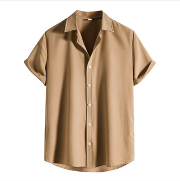 KEY SUMMER SHORT SLEEVE SOLID SHURT.