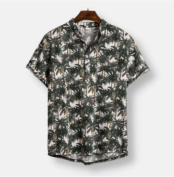 BEACH HAWAIIAN FLORAL PRINT SHORT SLEEVE SHIRT ELEGANCE.
