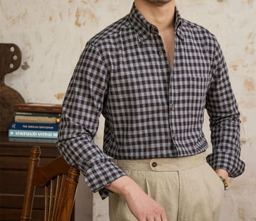 AMERICAN STYLE PLAID ELEGANT SHIRT.