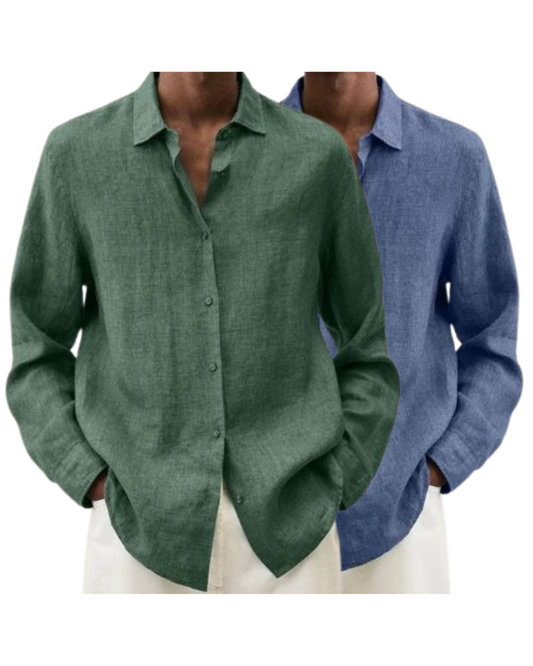 Get 2 for the price of 1-Long sleeve linen shirt CHRISTIAN PREMIUM - The contemporary rustic style timeless elegance.