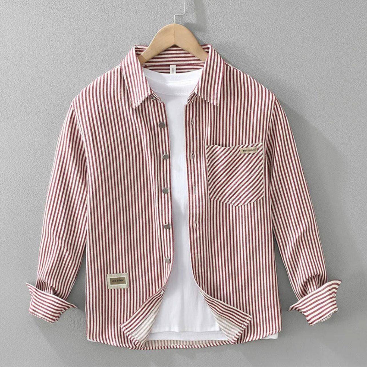 STRIPES PATTERN COTTON SHIRT COMFORTABLE ELEGANT.