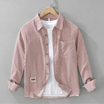 STRIPES PATTERN COTTON SHIRT COMFORTABLE ELEGANT.