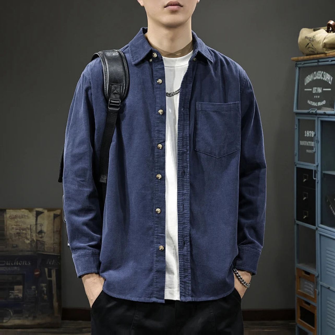 RETRO AMERICAN LONG SLEEVE SHIRT ELEGANCE.